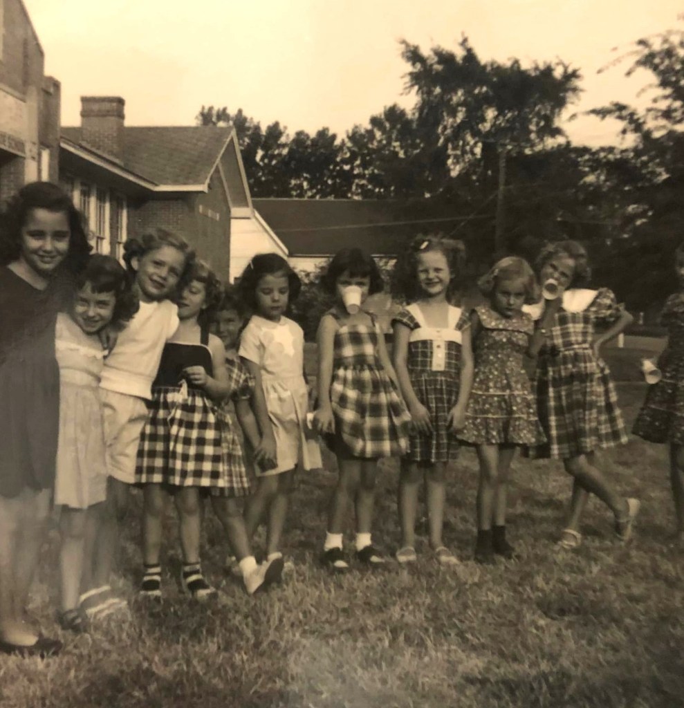 Girls Outside in a Row